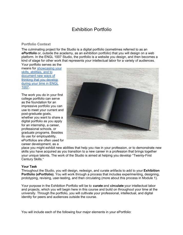 A Guide to Building an Exhibition Portfolio