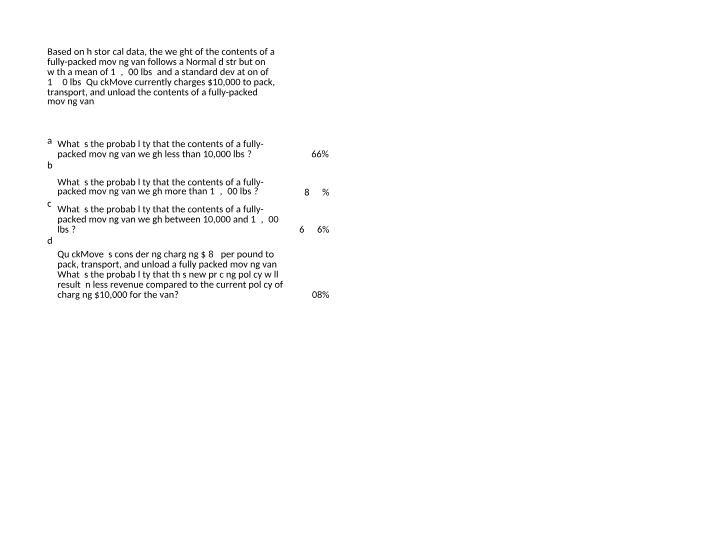 Workbook - Normal Distribution