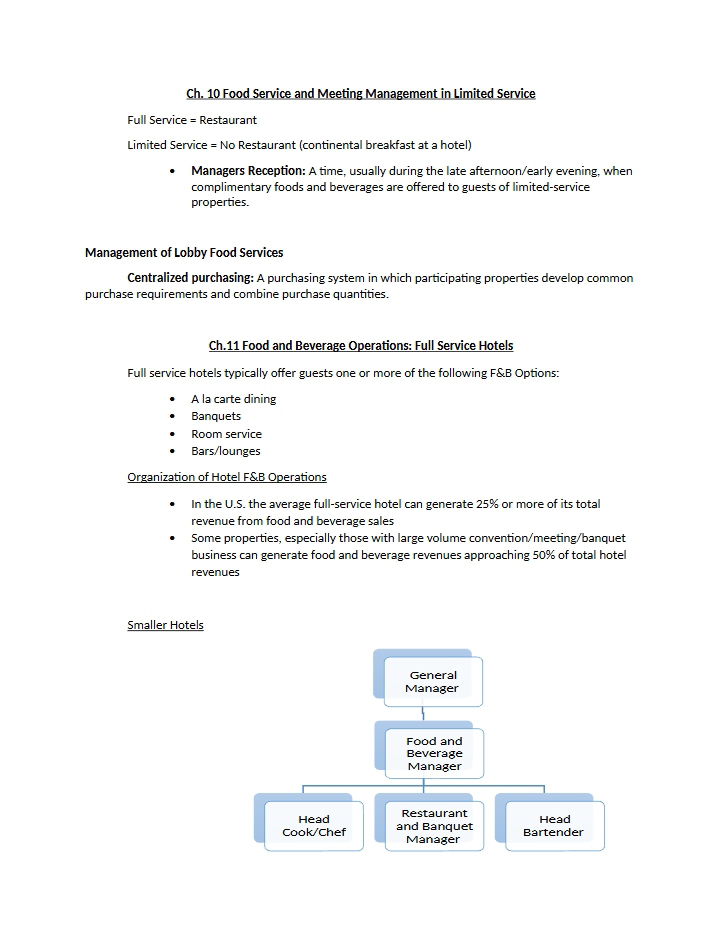 Food Service Management in Limited-Service Lodging
