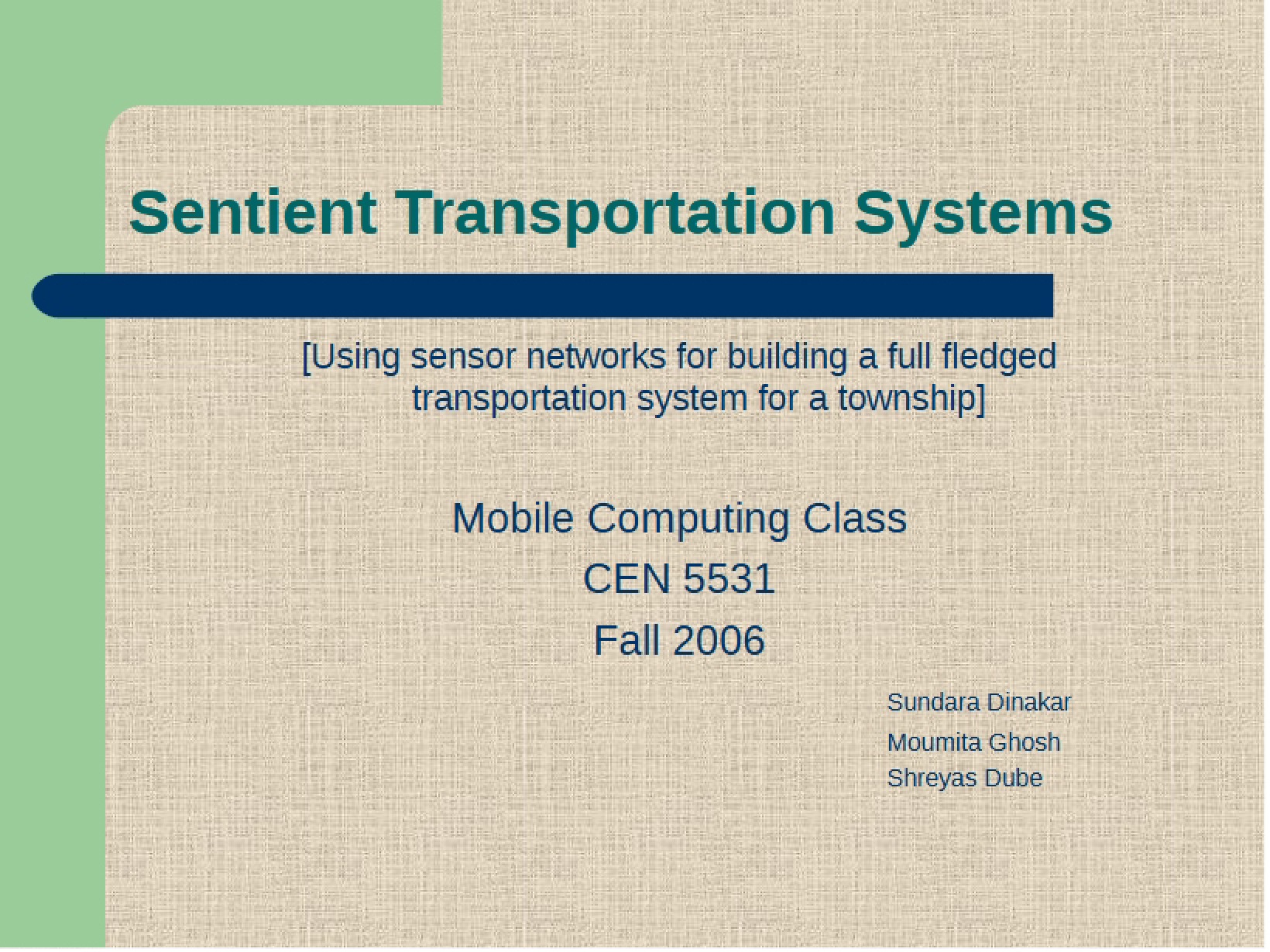 Class on Mobile Computing