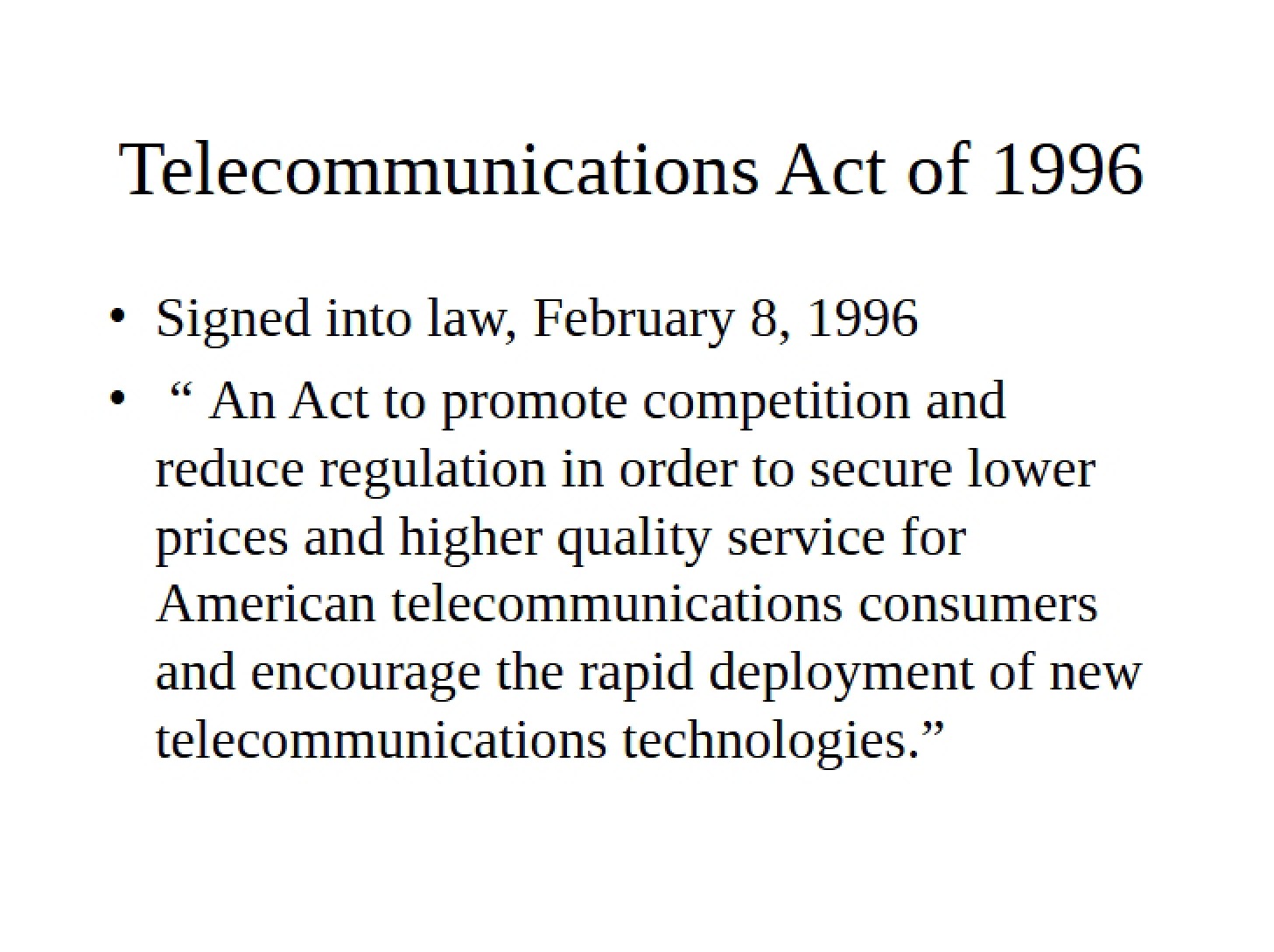 1996 Telecommunications Act
