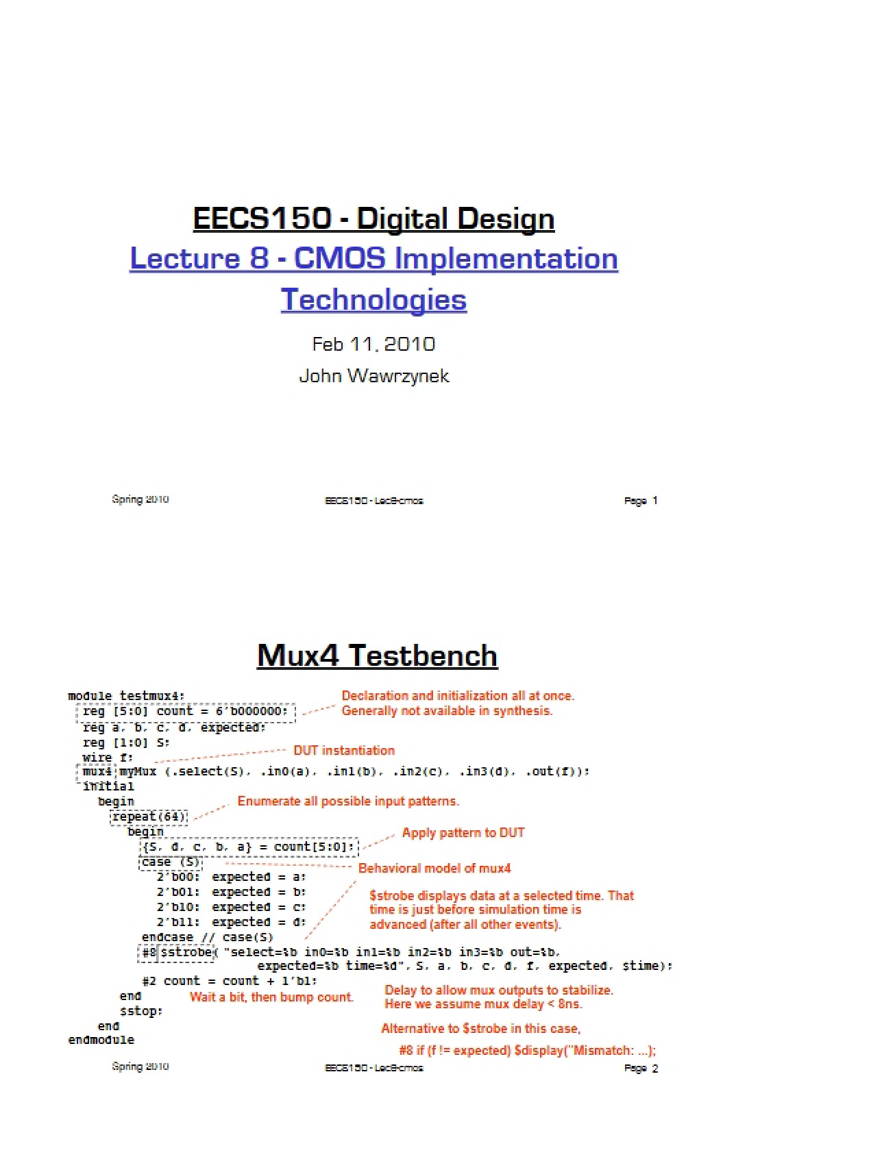 Technologies for CMOS Implementation