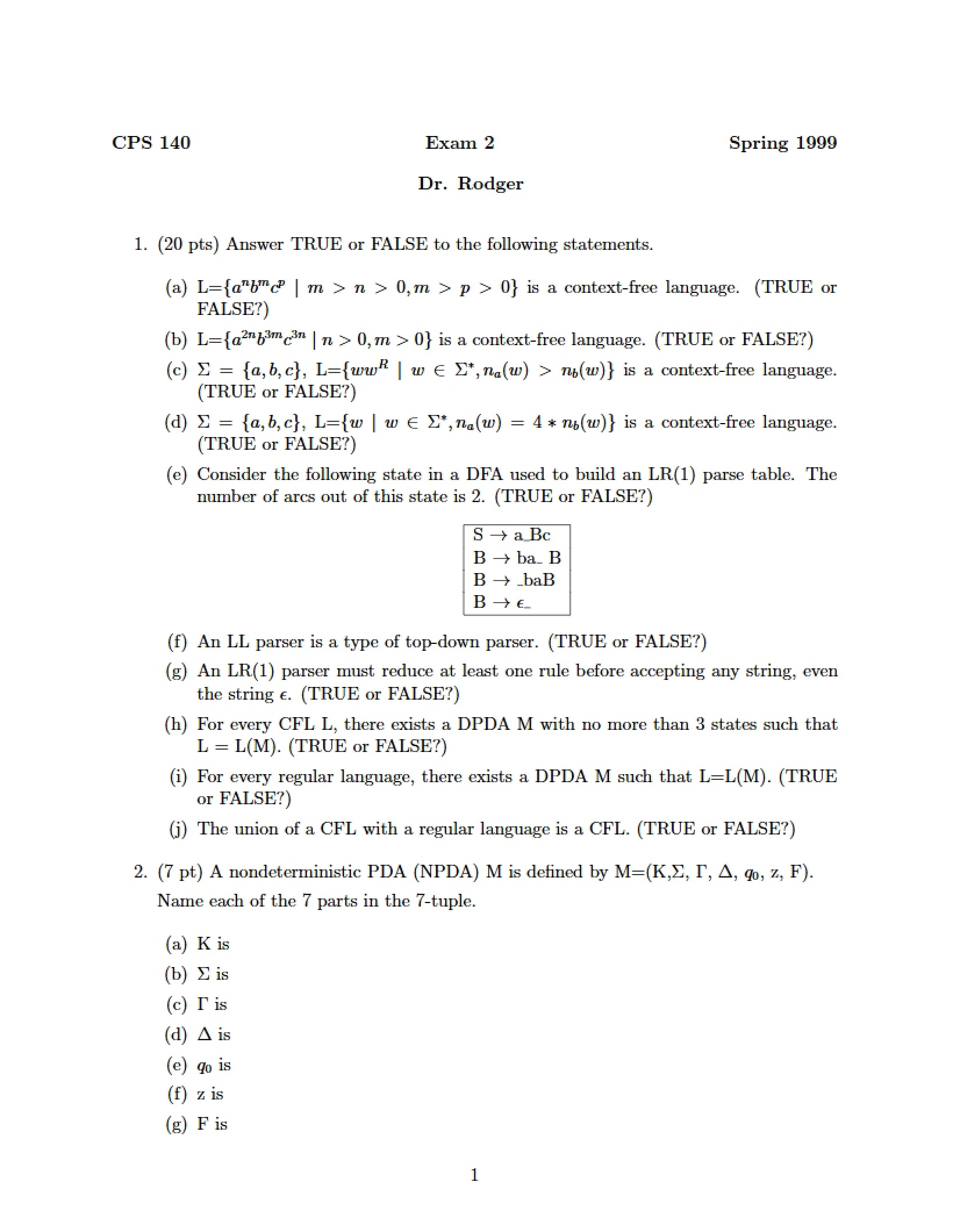 Second Examination