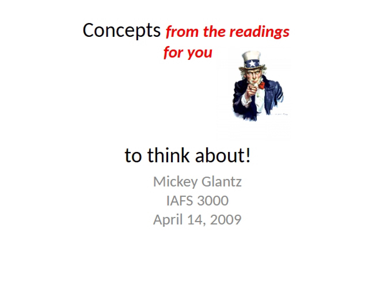 Concepts from the Readings