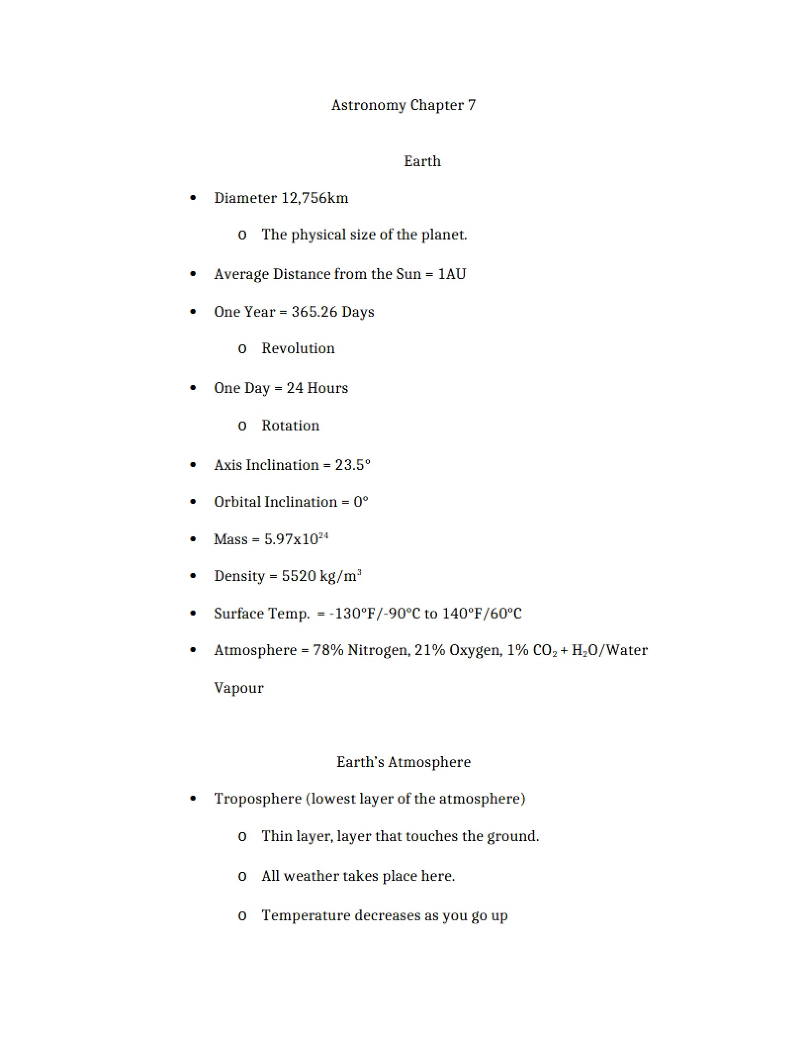 Astronomy Chapter 7