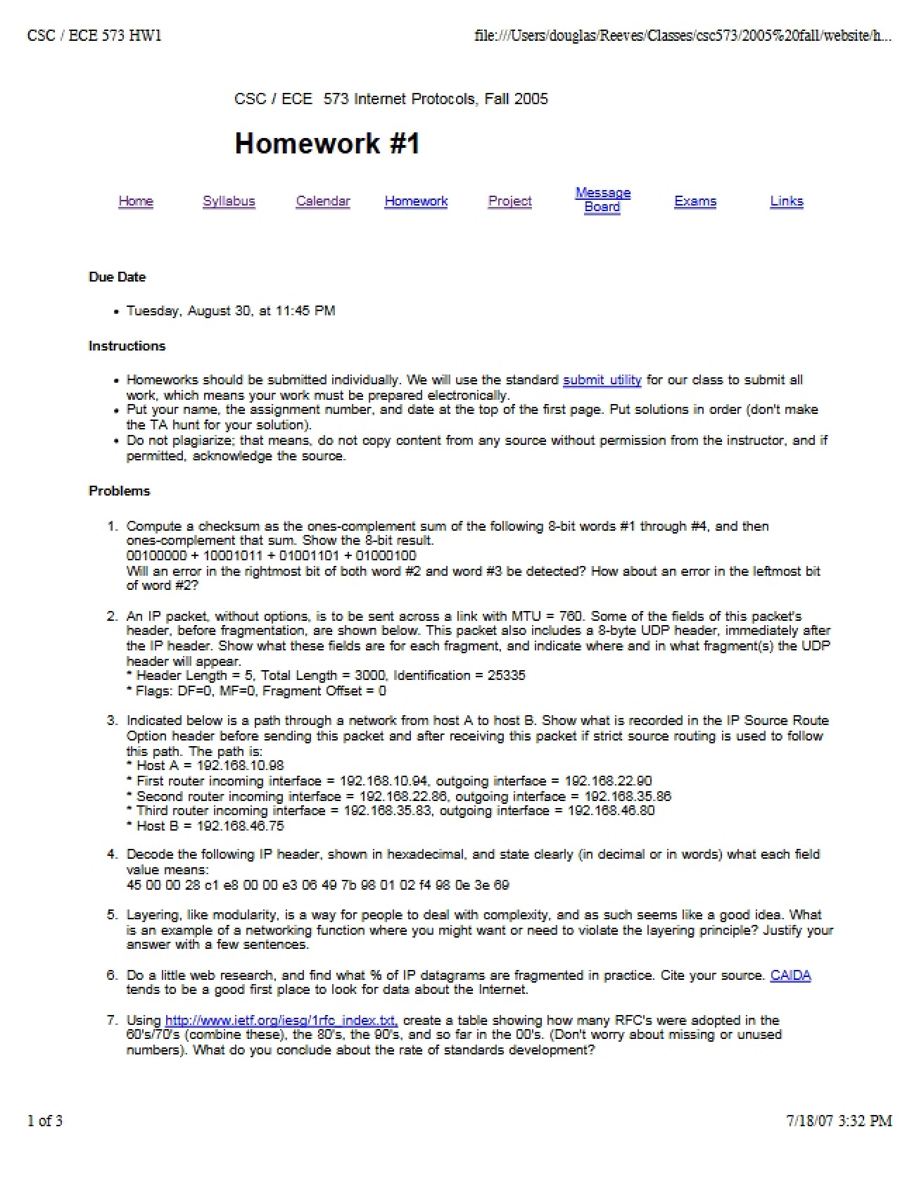 CSC 573 Homework Assignment