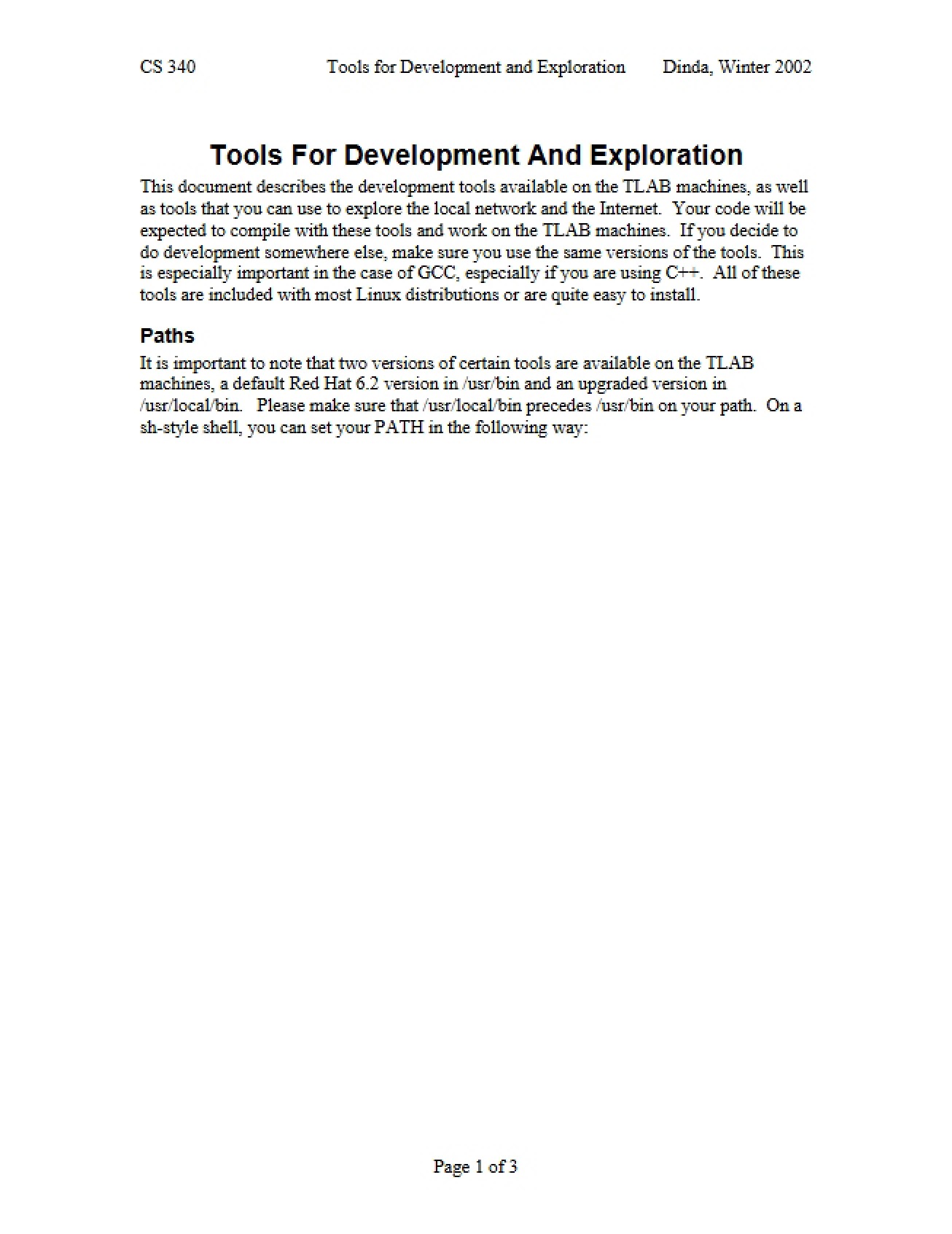 Exploration and Development Tools