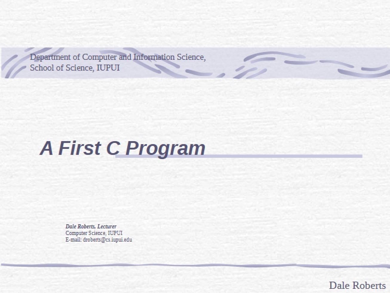 First Program in C