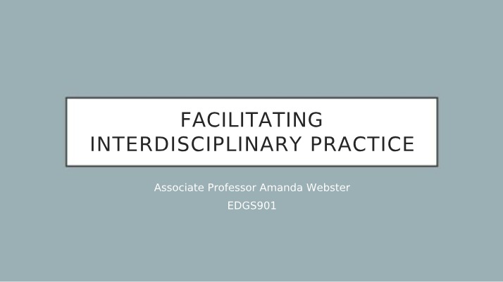 Interdisciplinary Practice for Students with Disabilities
