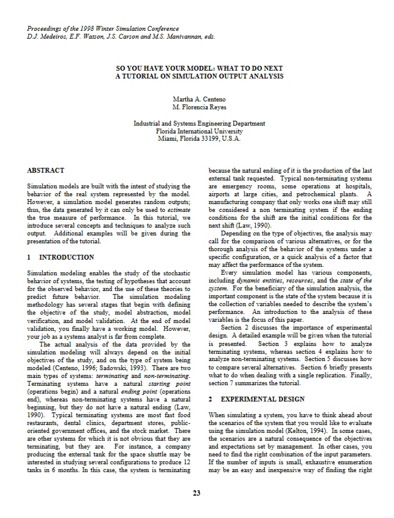 Analyzing Simulation Output A Tutorial