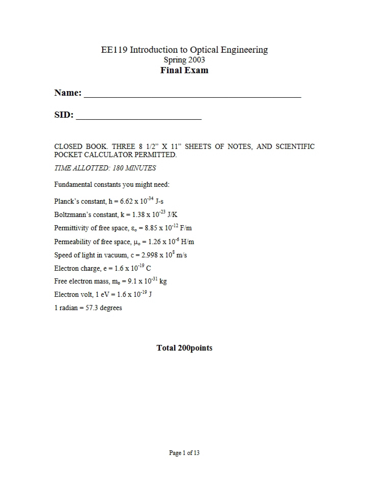 Examination (Final)
