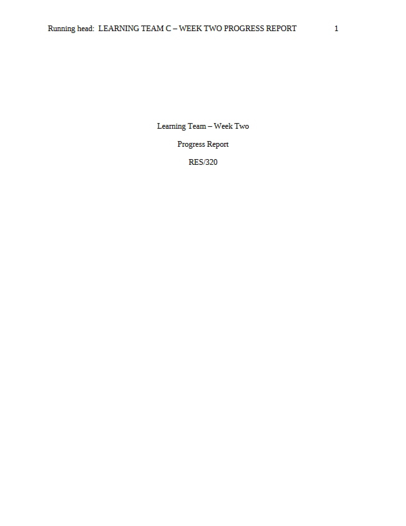 Report on Project Progress