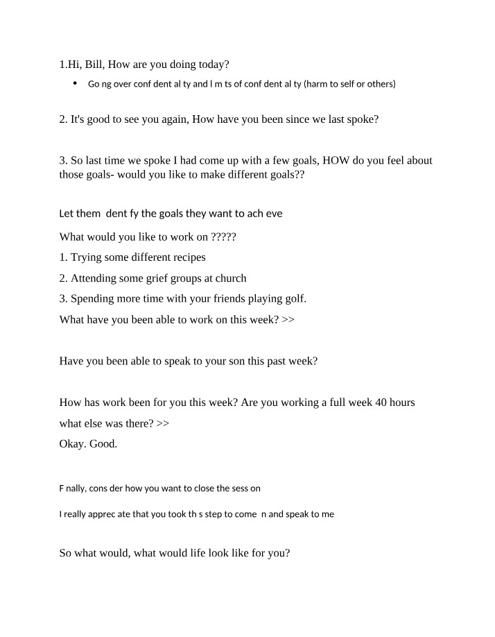 Goal-Setting and Confidentiality in Mental Health
