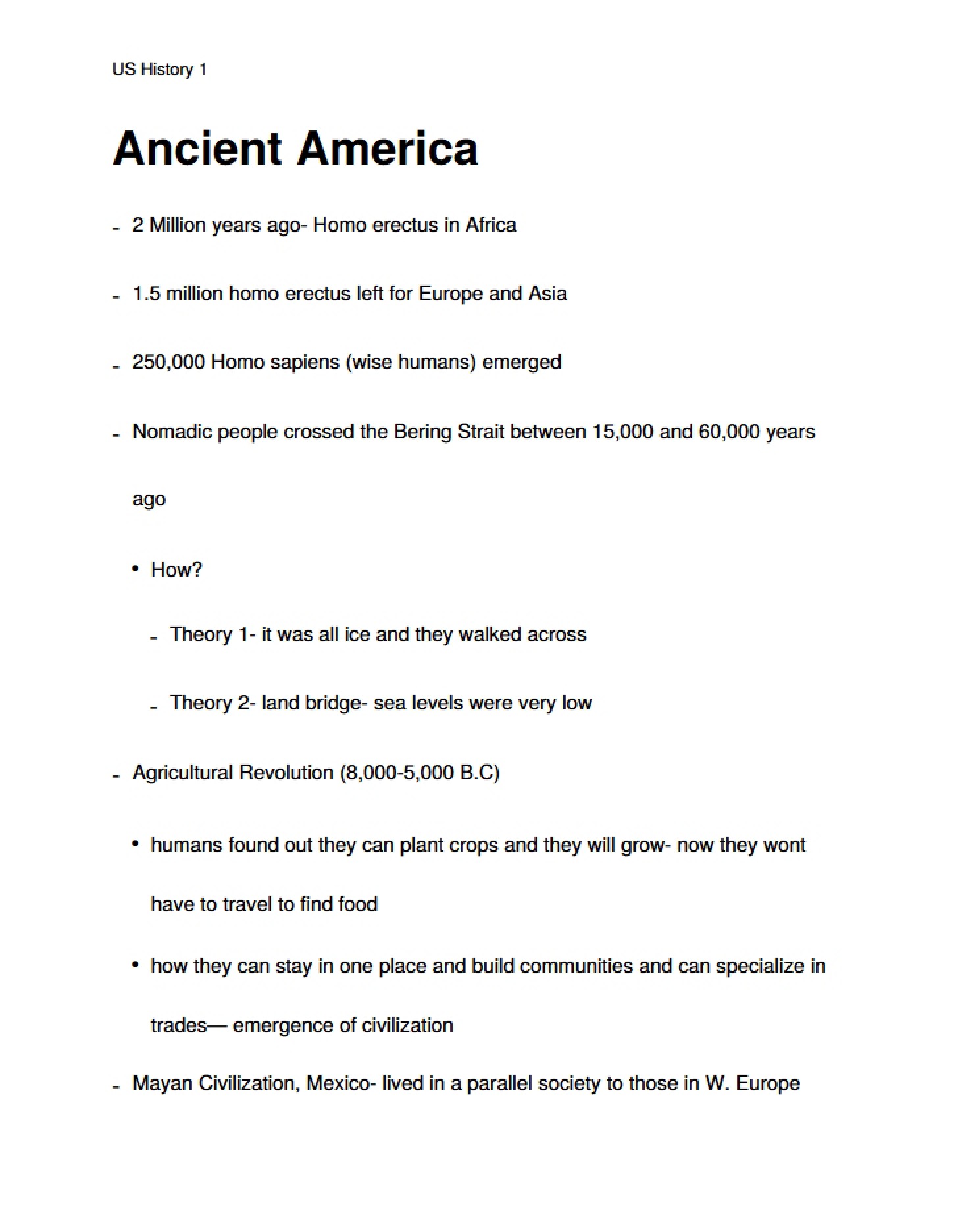 America in Ancient Times