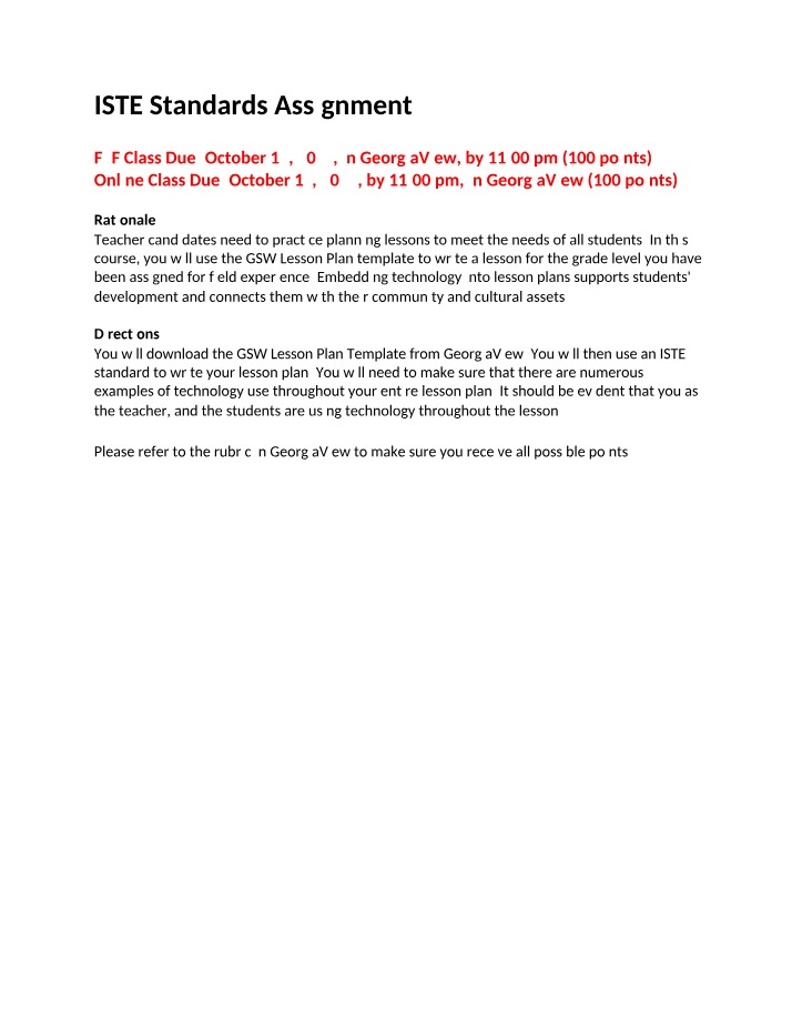 Assignment on ISTE Standards
