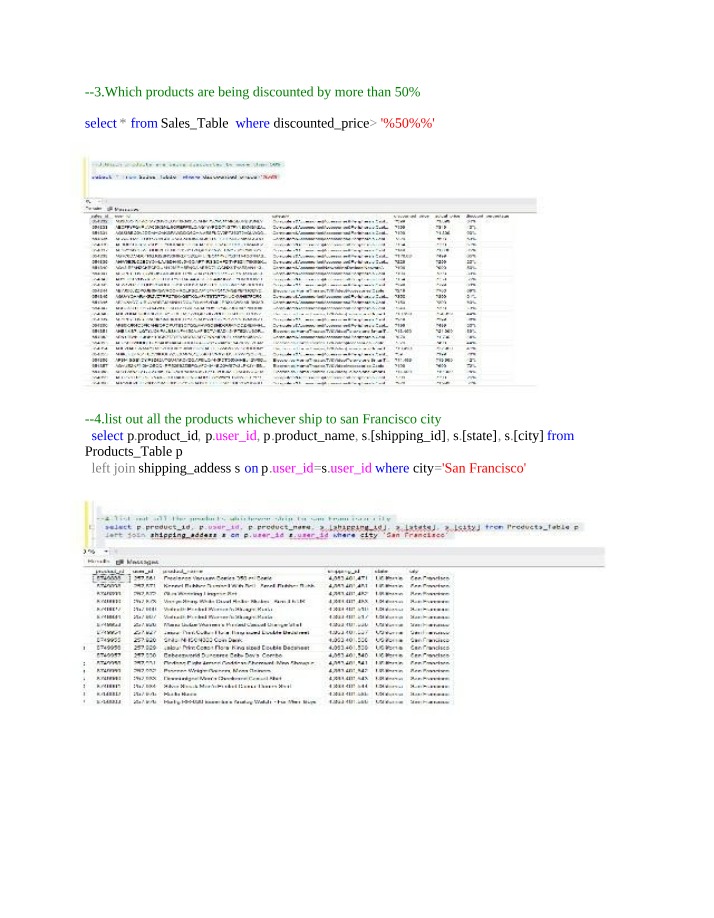 SQL Queries for Shipping and Product Information
