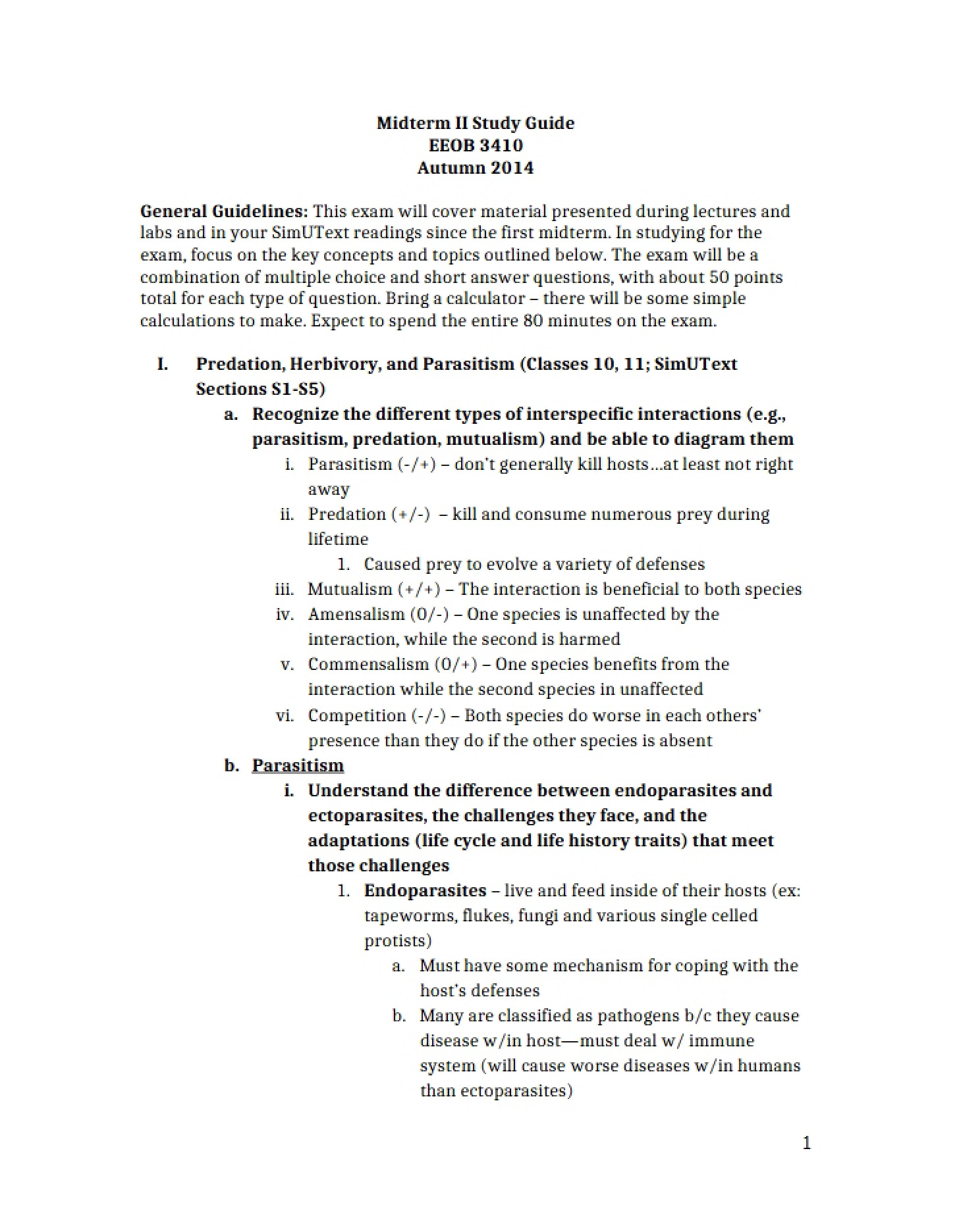 Guide for Second Midterm