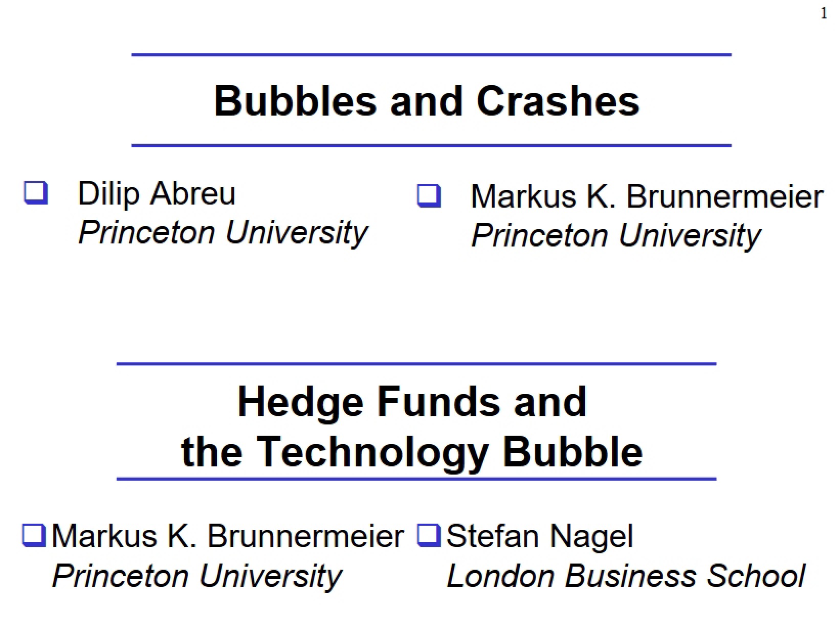 Crashes and Bubbles