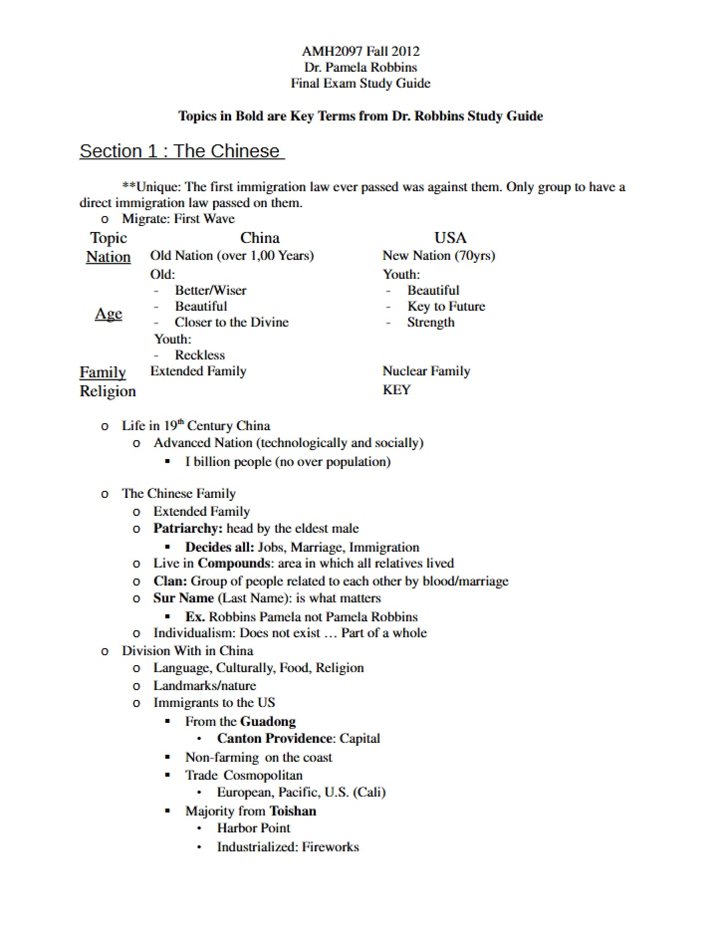 End-of-Course Review Document
