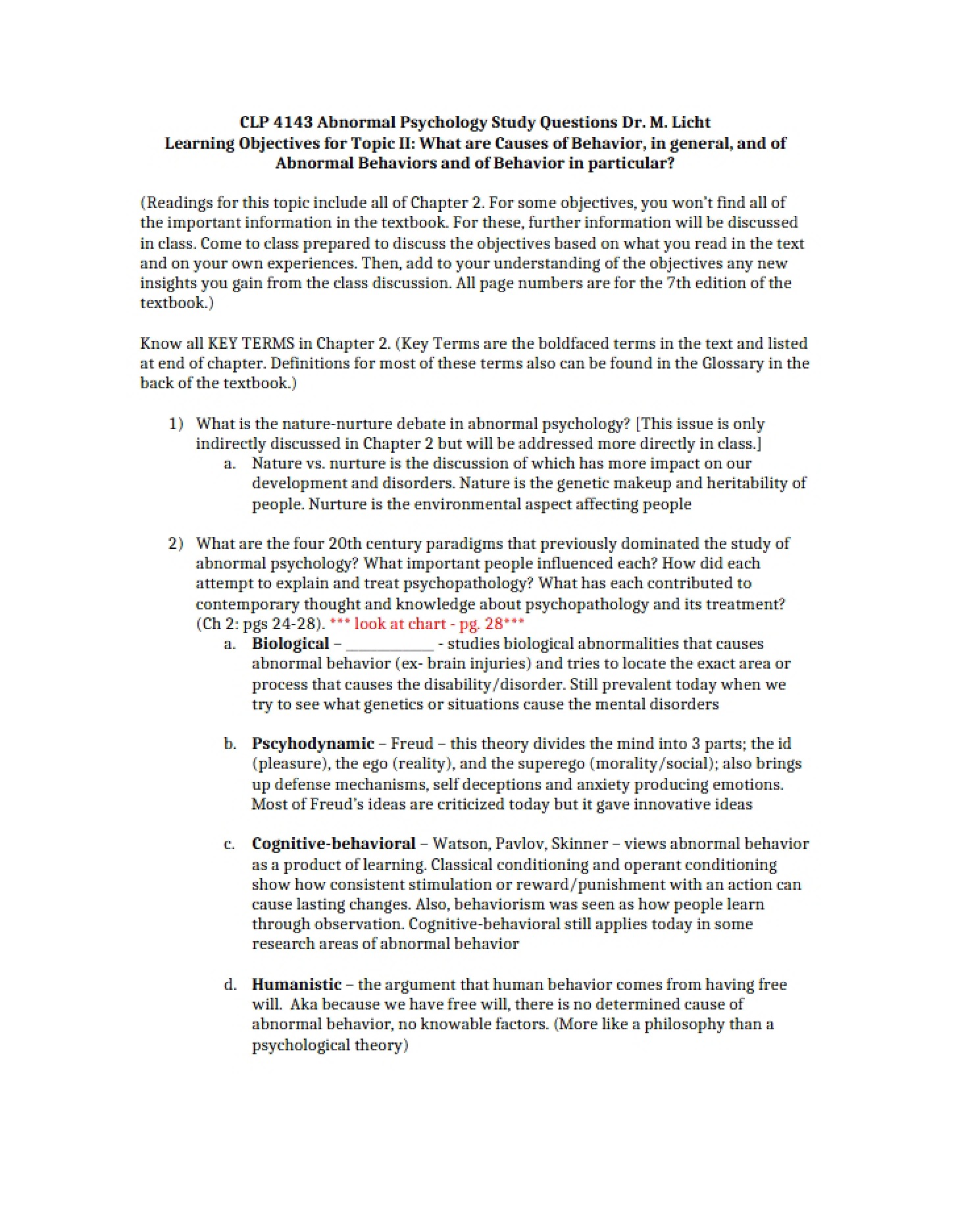 Psychology of Abnormal Behavior