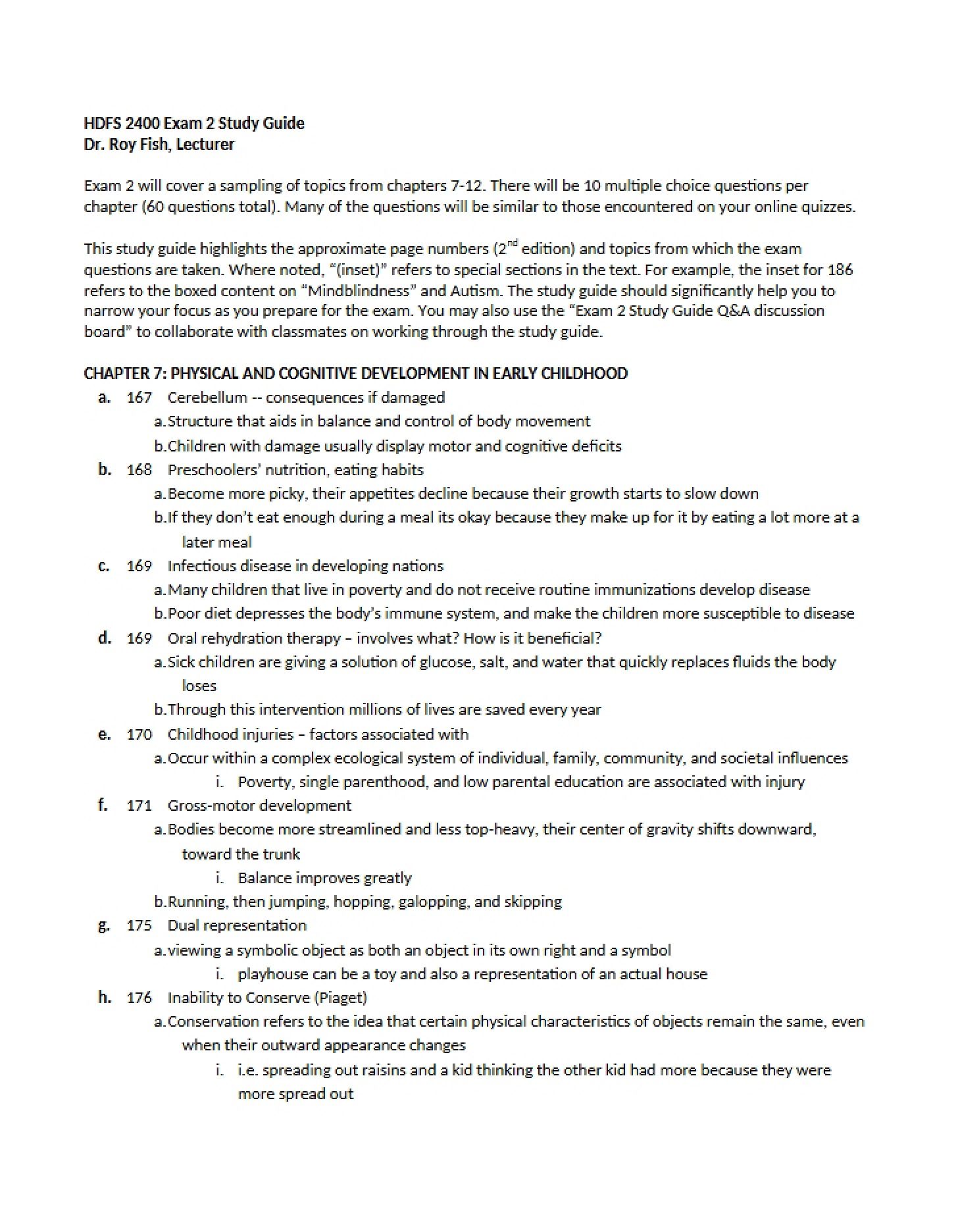 Guide for Exam Two