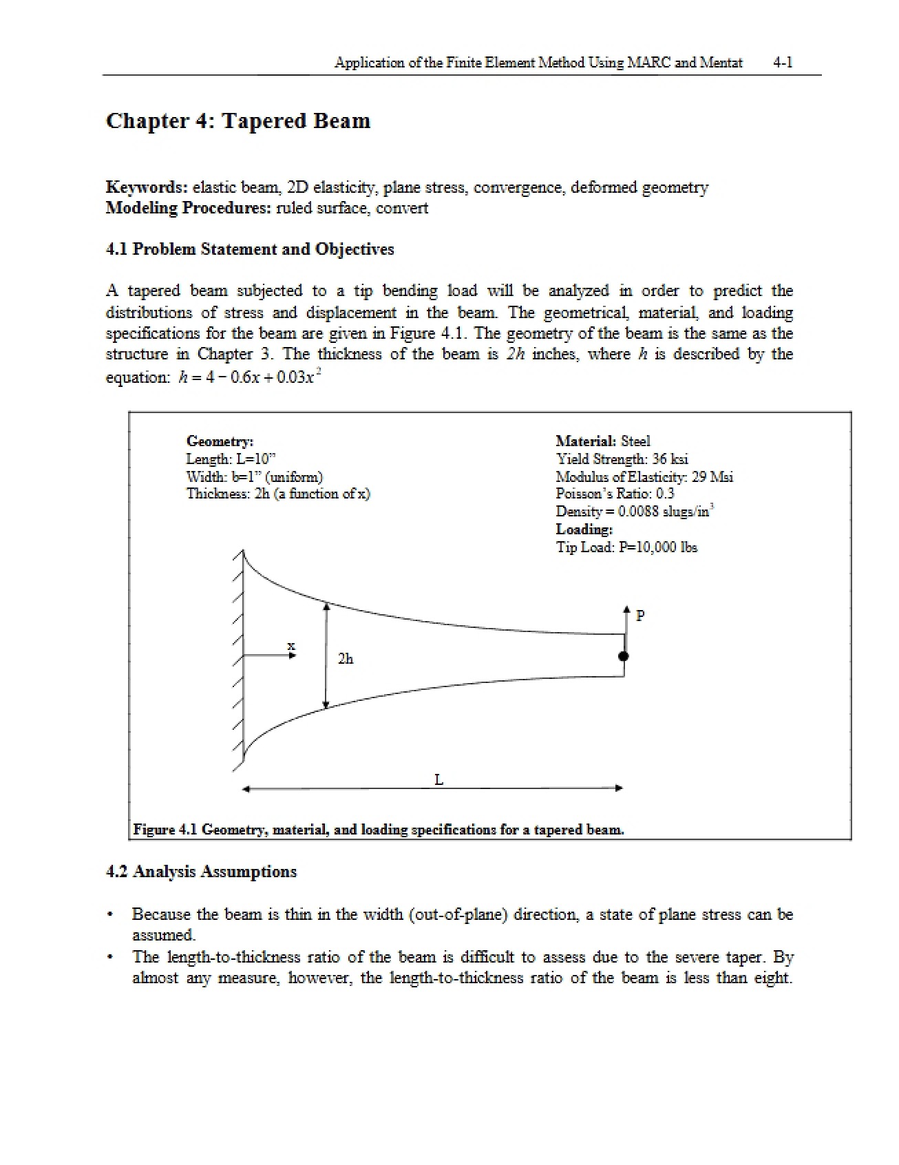 Tapered Beam Analysis