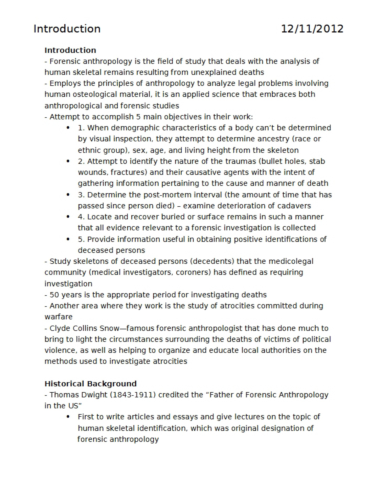 Introductory Subject Overview