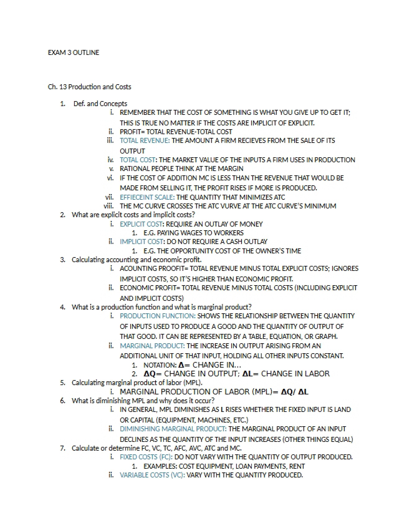 Outline for Micro Exam 3