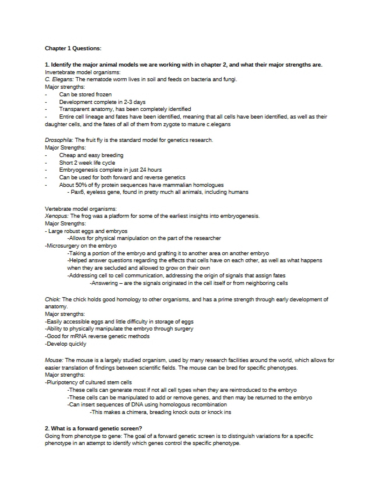 Study Guide for Development, Plasticity, and Repair