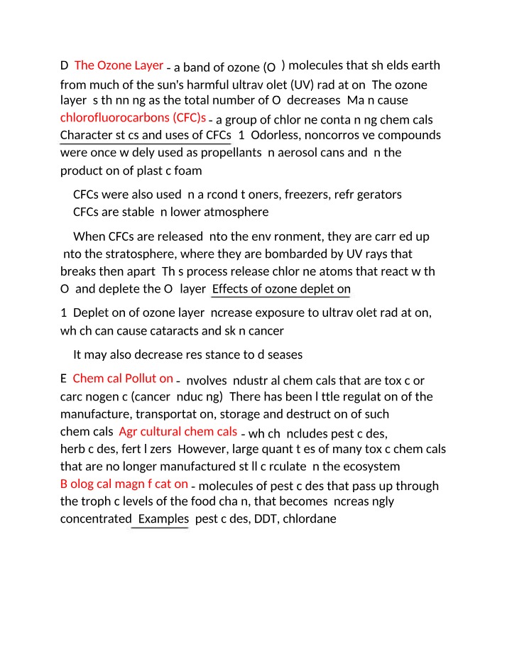 Depletion of the Ozone Layer - Effects and Protection