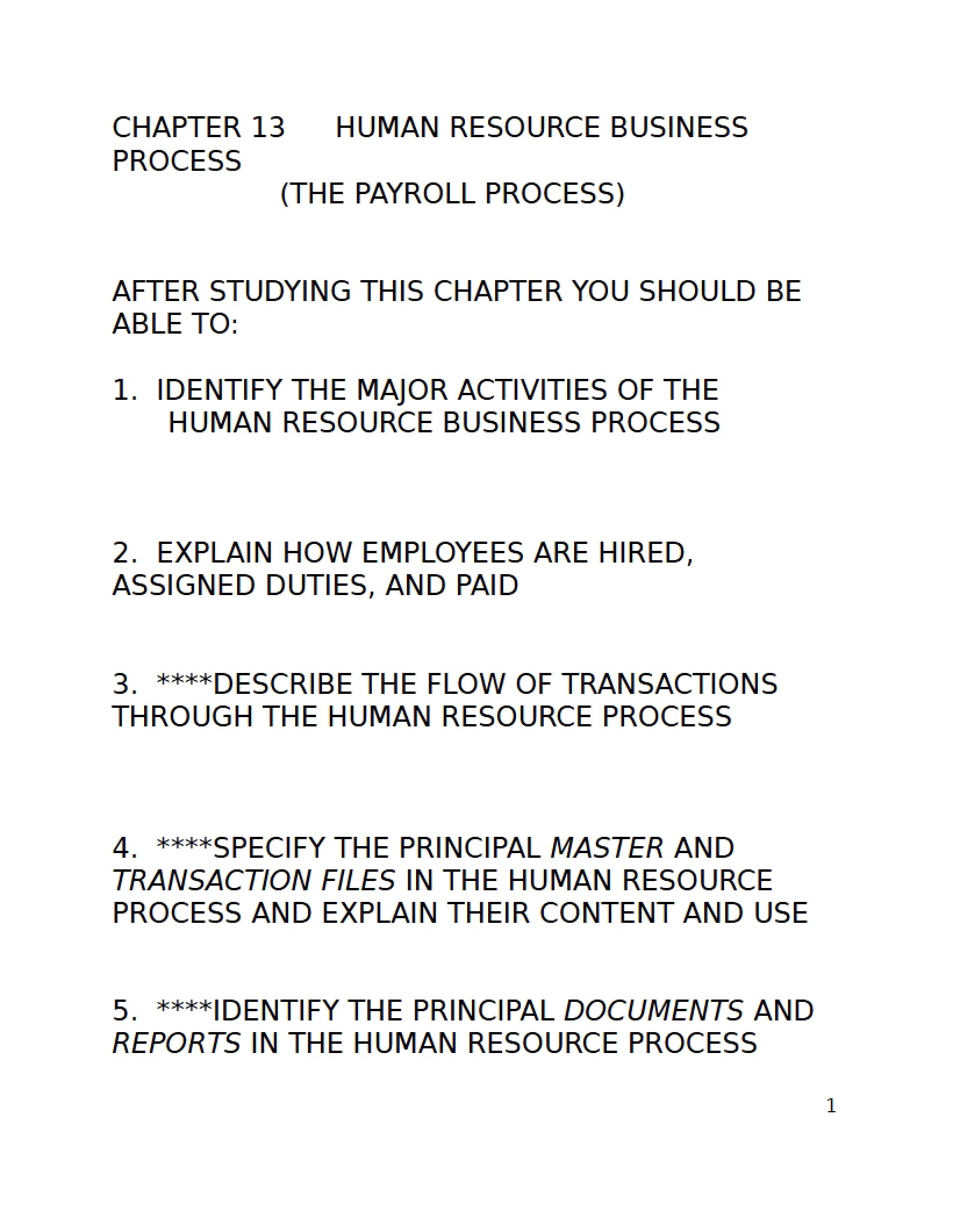 Ch 13 - Business Processes in Human Resources