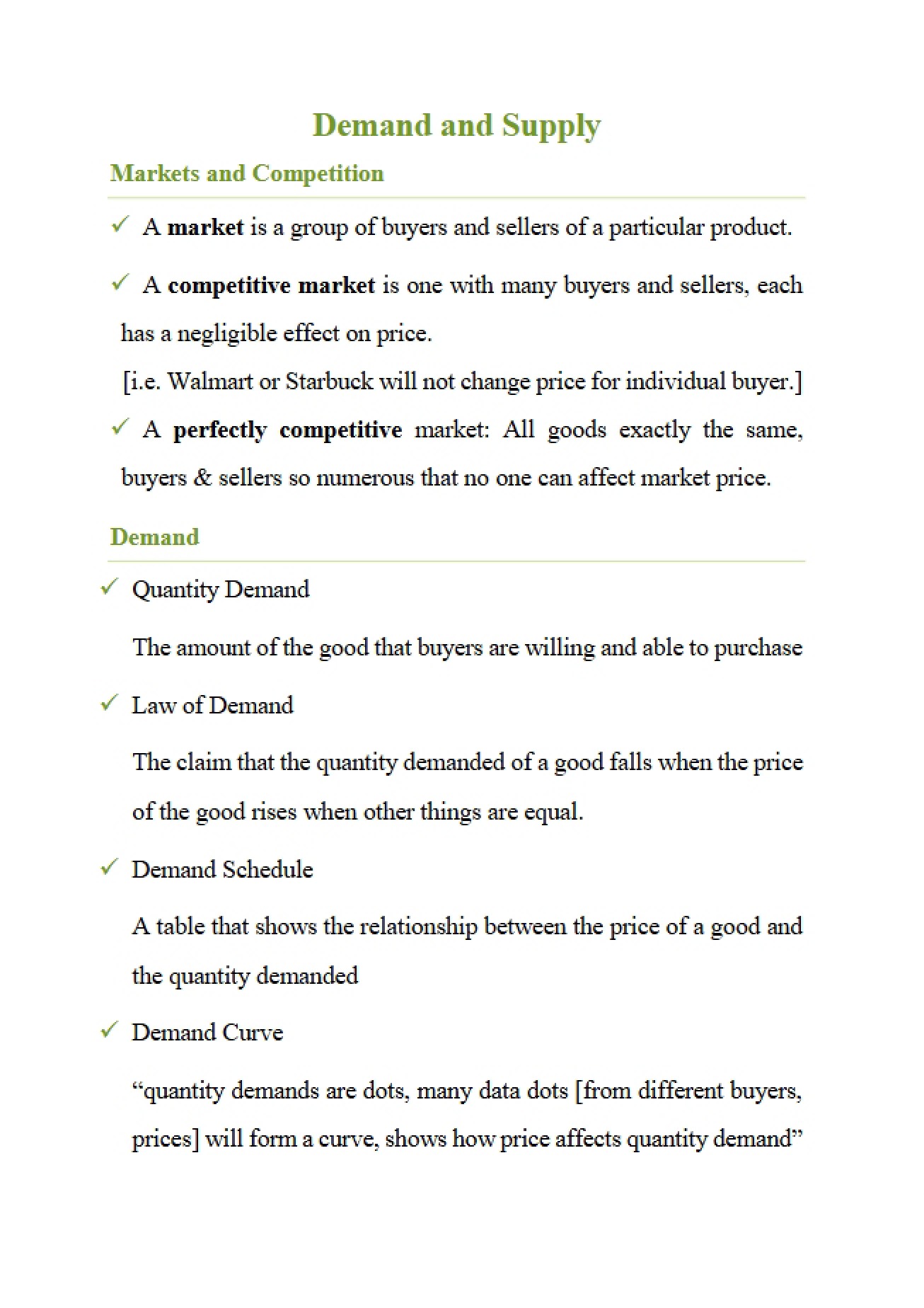 Supply and Demand