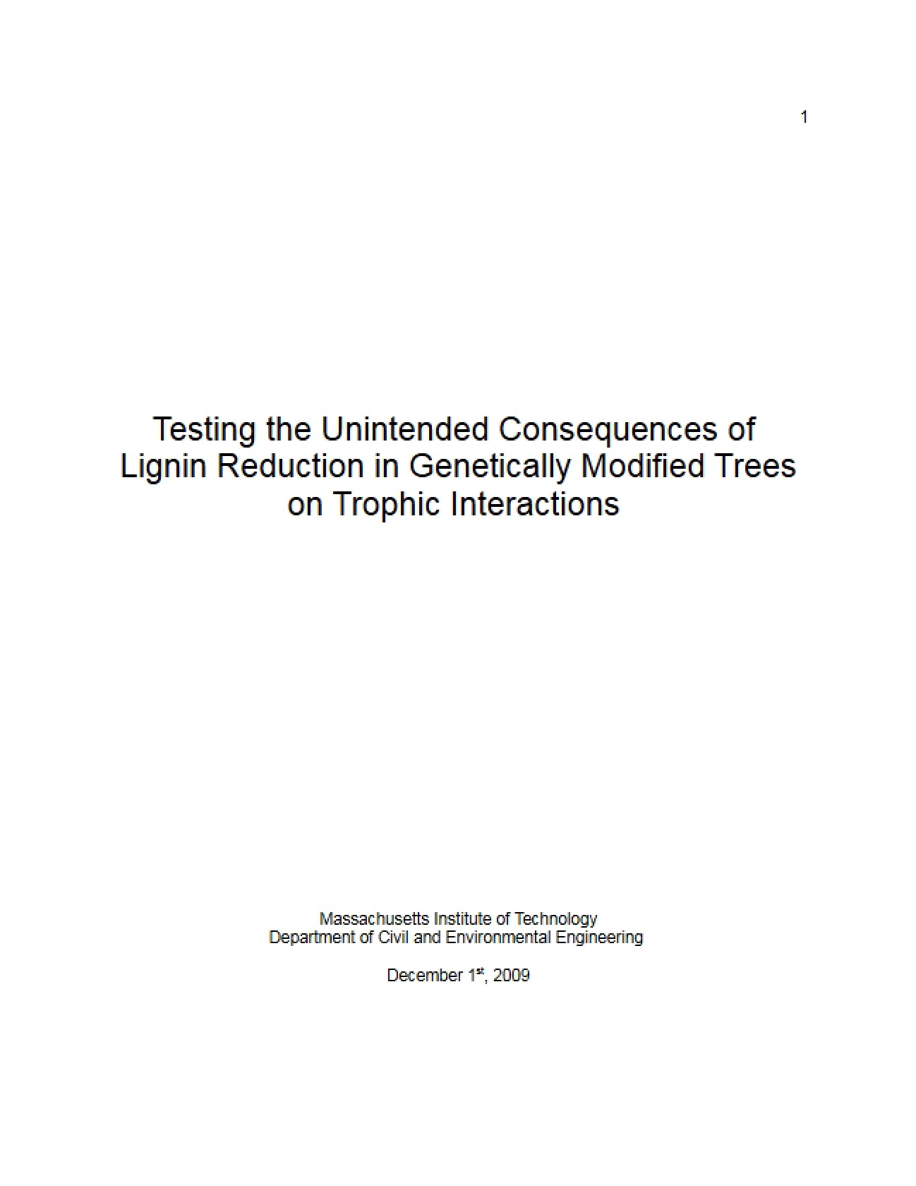 Lignin Reduction Consequences