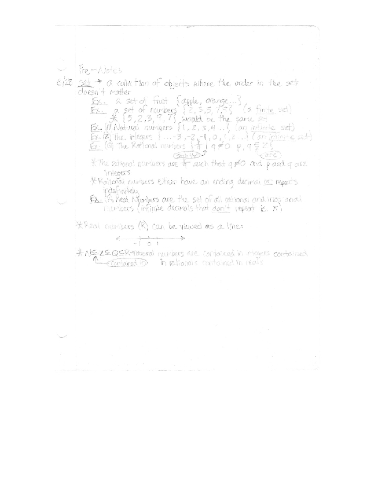 Calculus Lecture Summaries