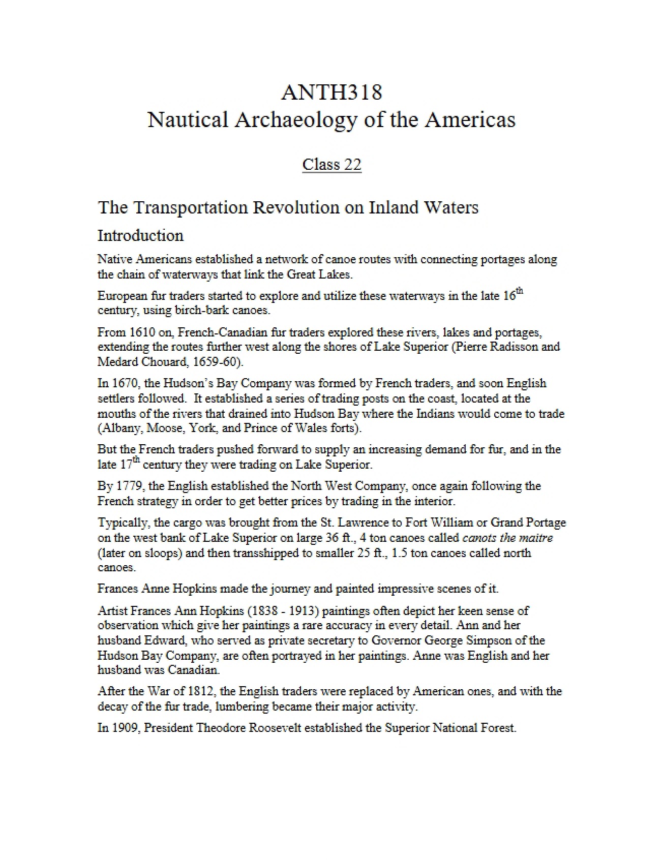 Twenty-Second Class An Examination of the Transportation Revolution