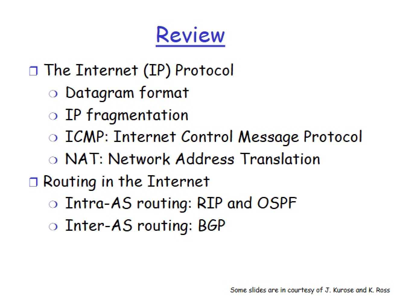Format of IP Datagrams