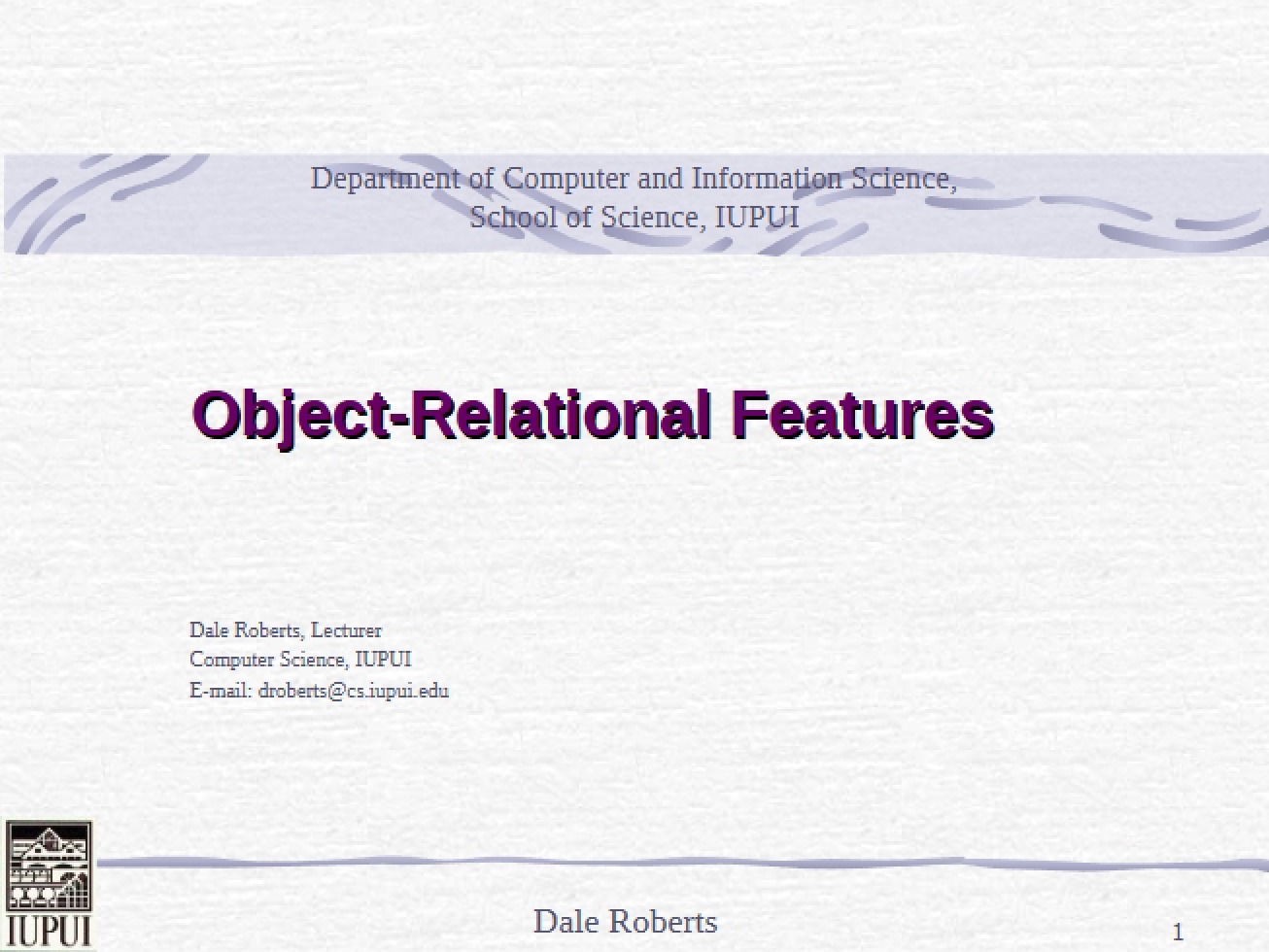 Features of Object-Relations