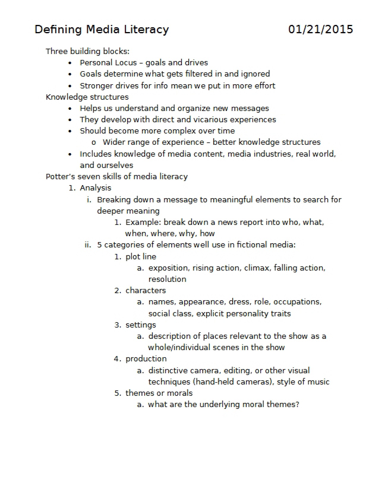 Defining the Concept of Media Literacy