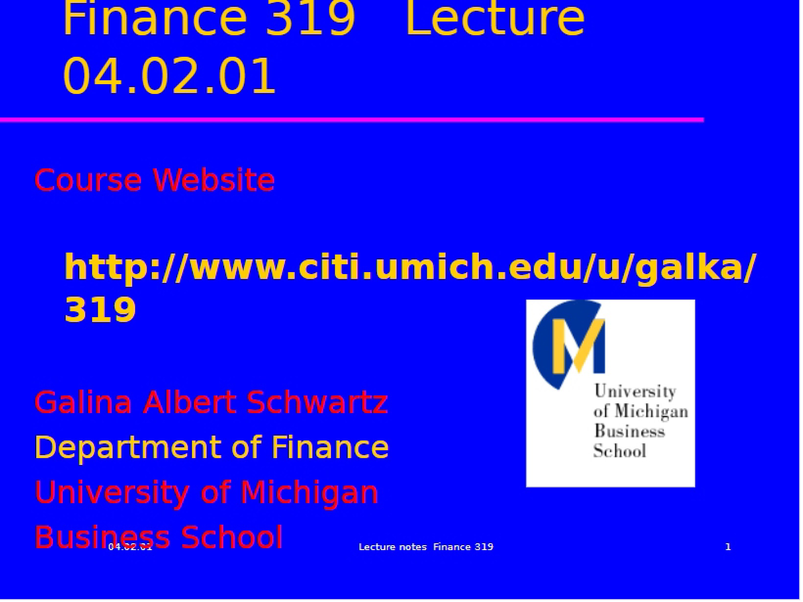 International Finance Lecture Notes