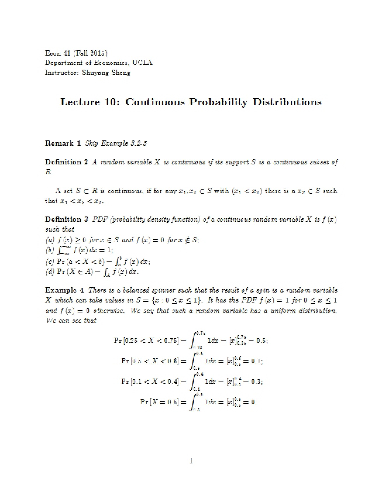 Lecture 10 Notes