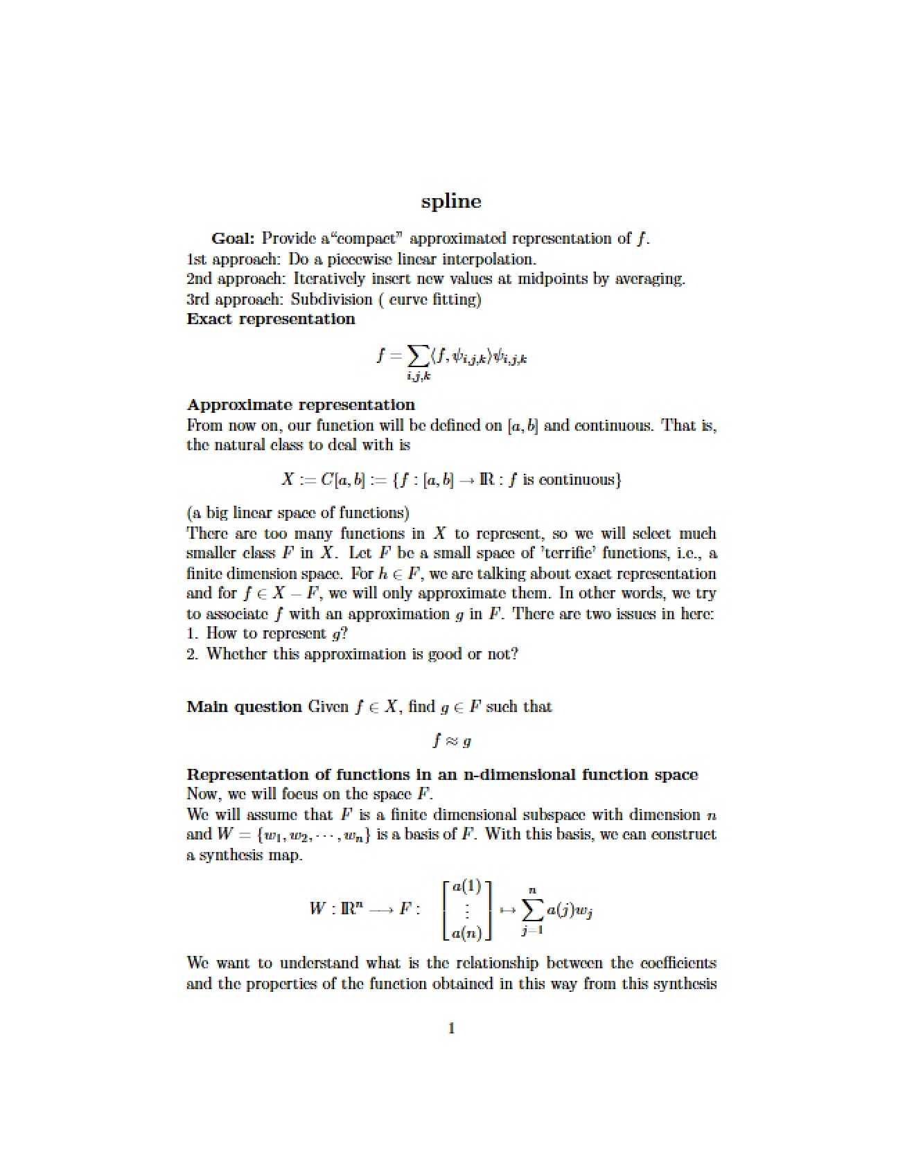 Spline Functions