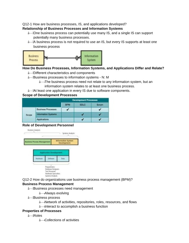 Business Processes and Their Relationship