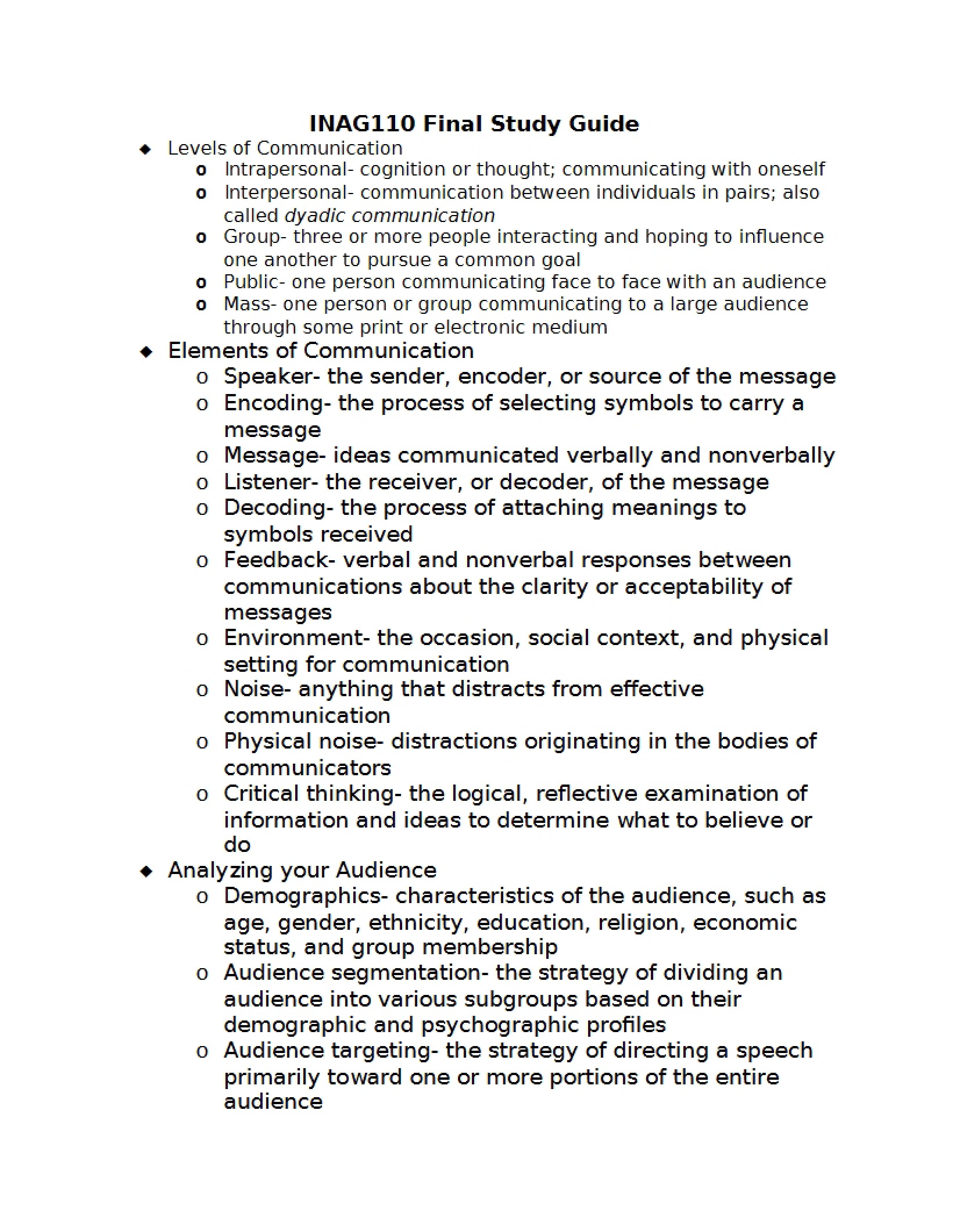 Guide for Oral Communication Final