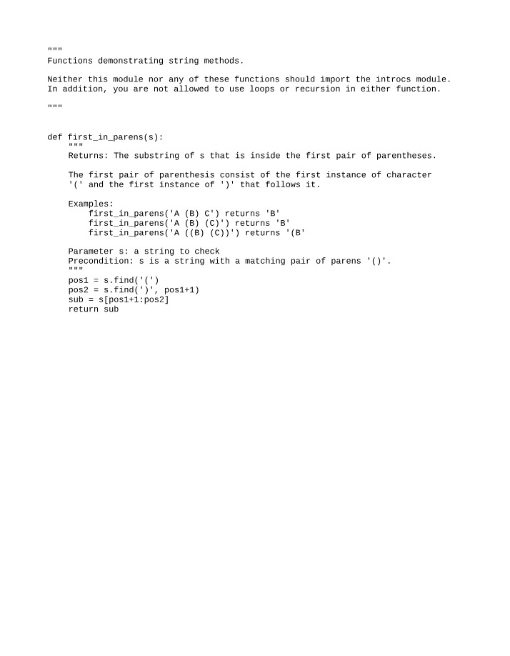 Extracting Substrings Inside First Parentheses