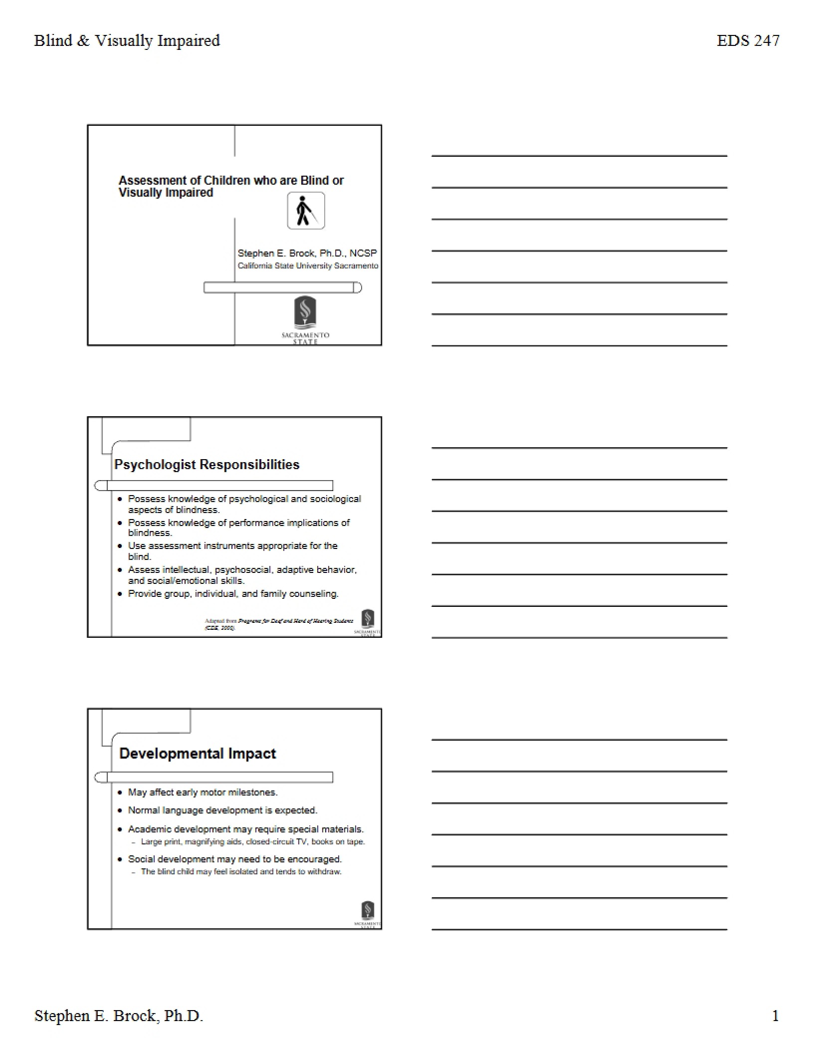 Visually Impaired and Blind Students