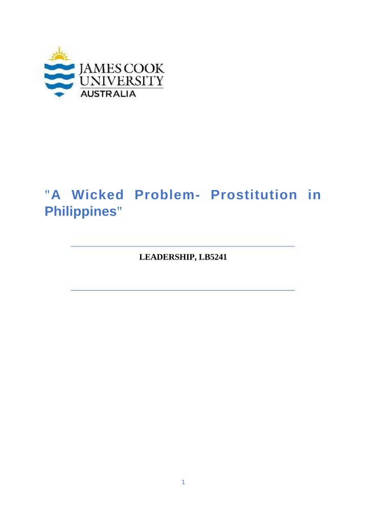 Prostitution in the Philippines - Leadership Approaches