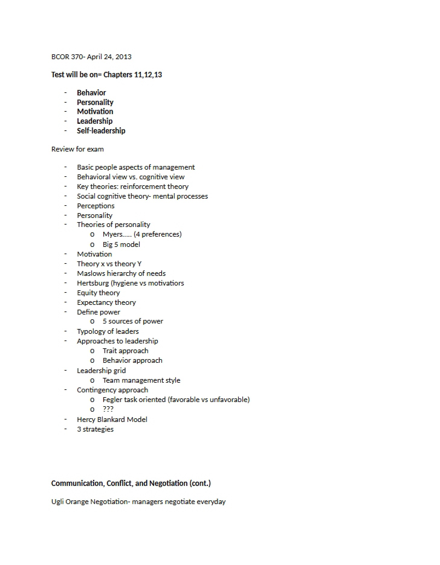 BCOR 370 Notes April 24th