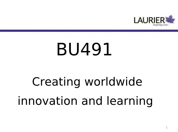 Worldwide Innovation and Learning - The Power of Competitive Advantage