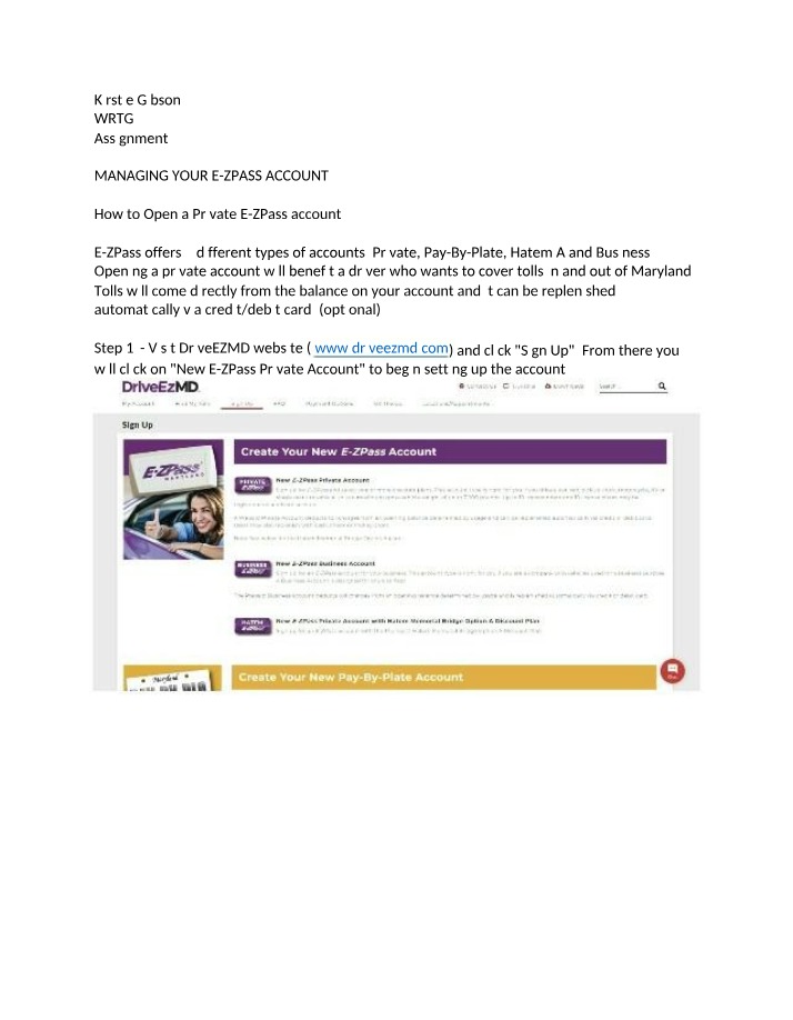 Opening a Private E-ZPass Account - Step-by-Step Guide