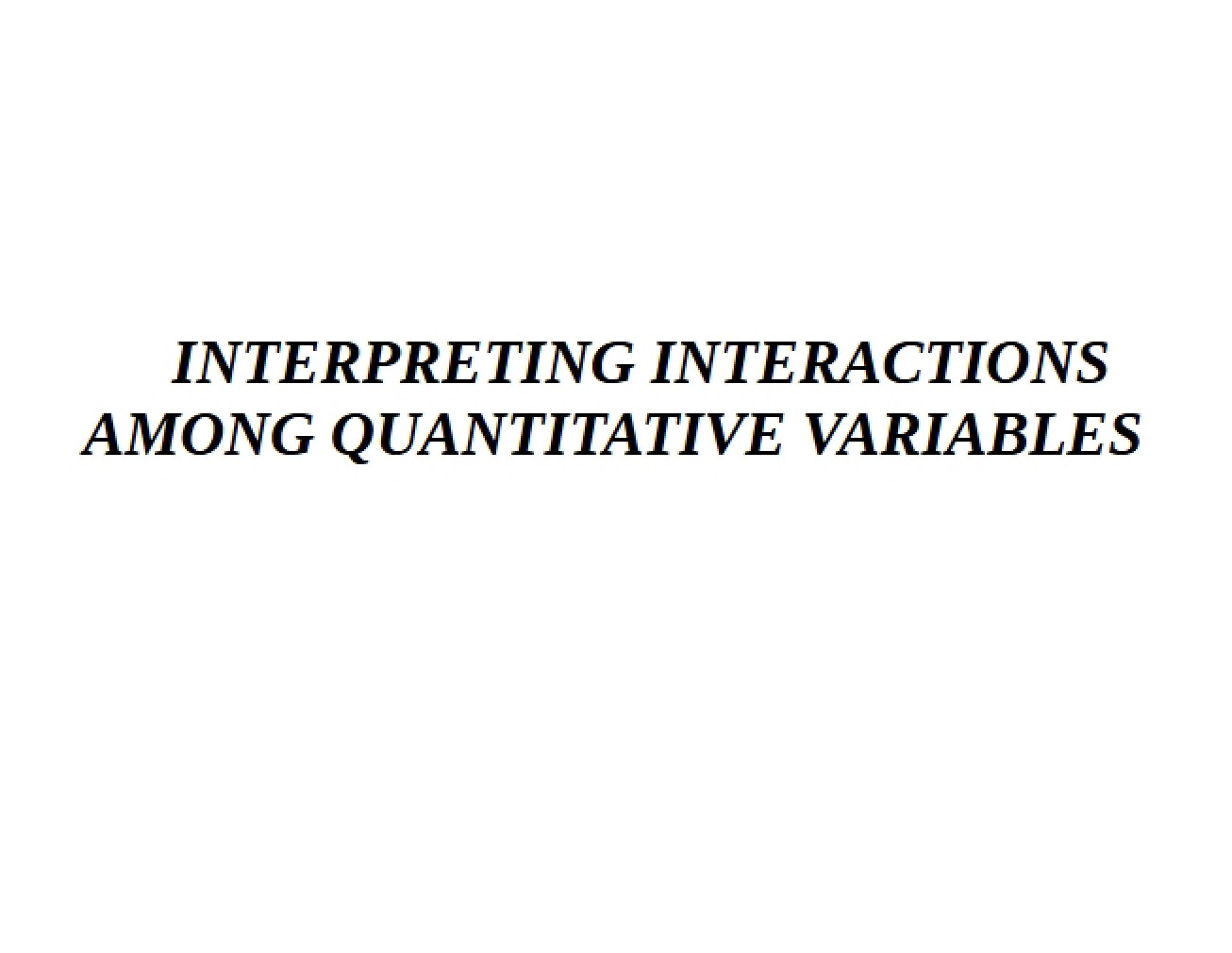 Slides Quantitative Interactions